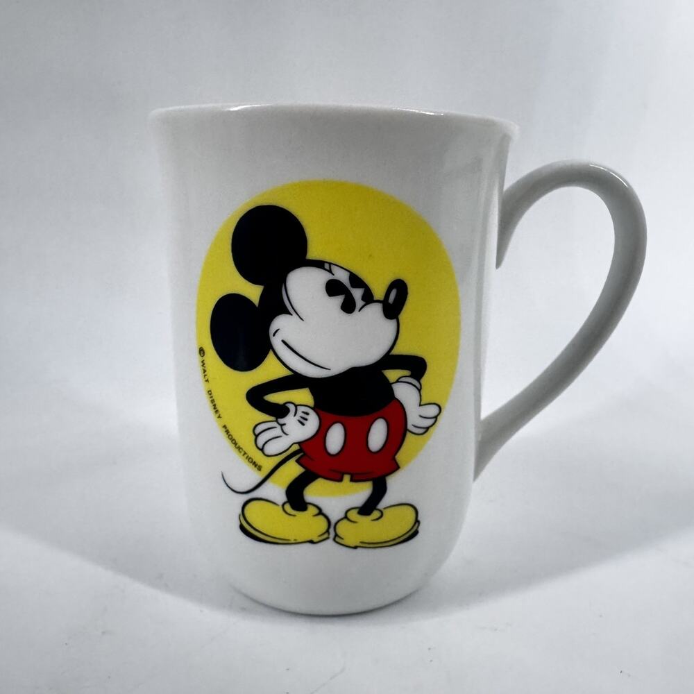 Walt Disney Productions Mickey Mouse Bone China 8 oz. Coffee Mug JAPAN Vintage